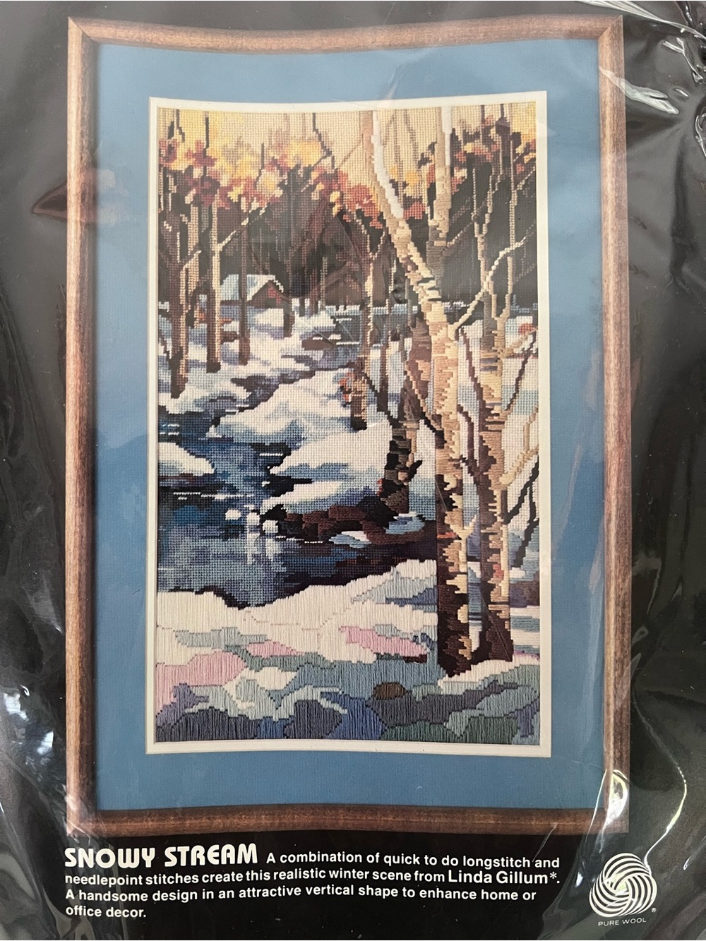 Rare Dimensions Needlepoint Kit 2305 Snowy Stream 1986 Wool 12" x 20" Sealed
